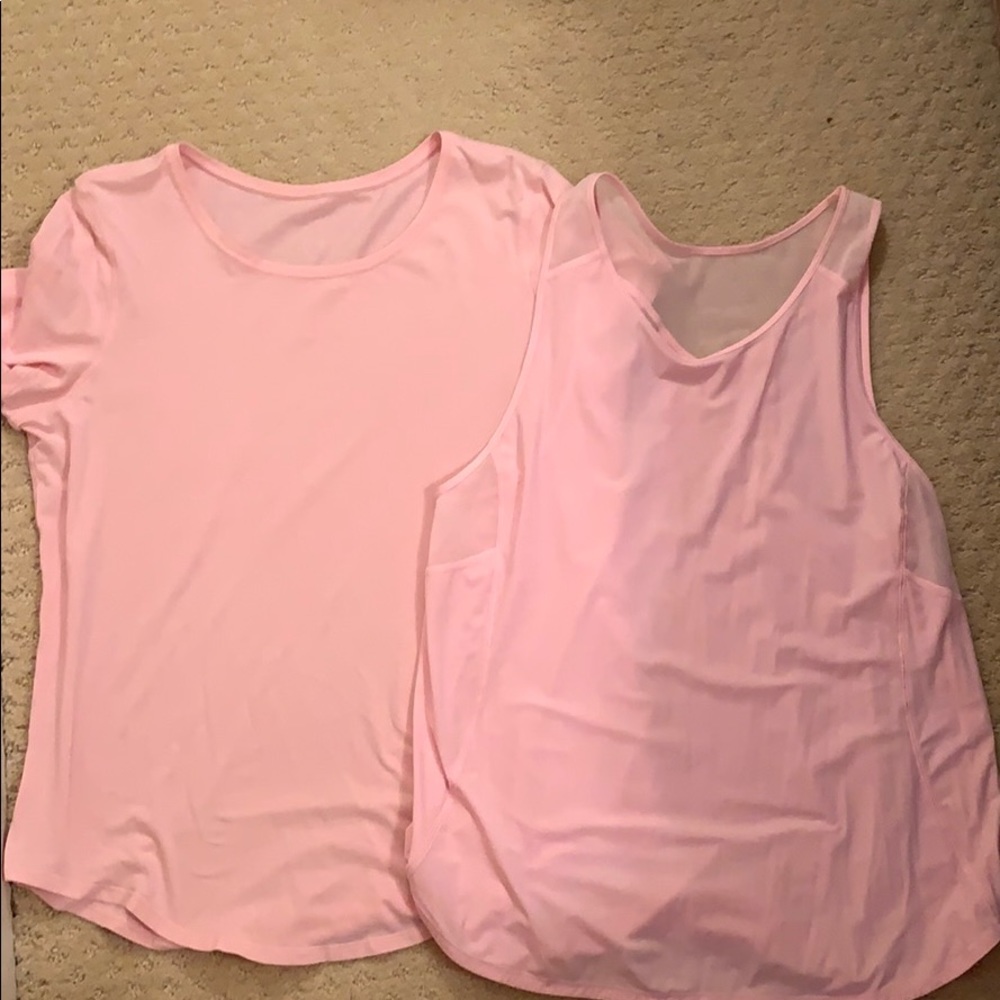 Lot of two Lululemon pink shirts